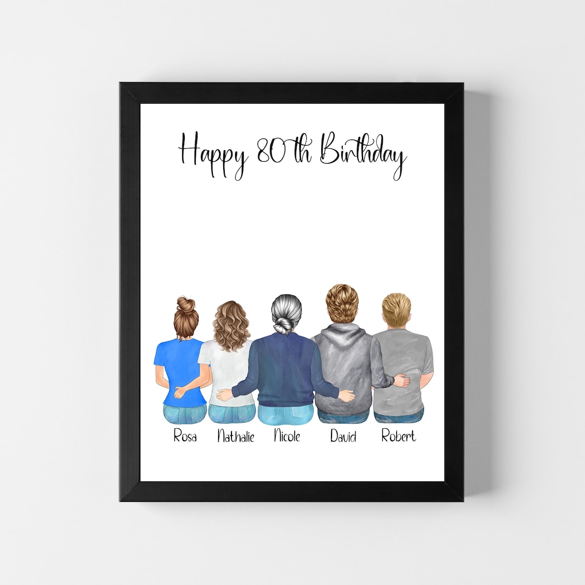 Happy 80th Birthday Personalized Mom Gift Print