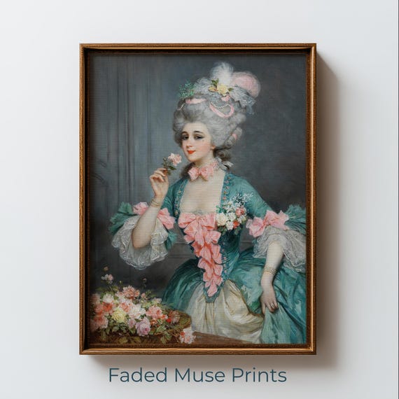 Elegant 18thcentury Lady Portrait Rococo Feminine Vintage Art Digital Download 1618