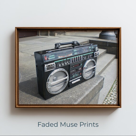 Retro 1980s Boombox Art Vintage Urban Street Photorealistic Print Digital Download 523