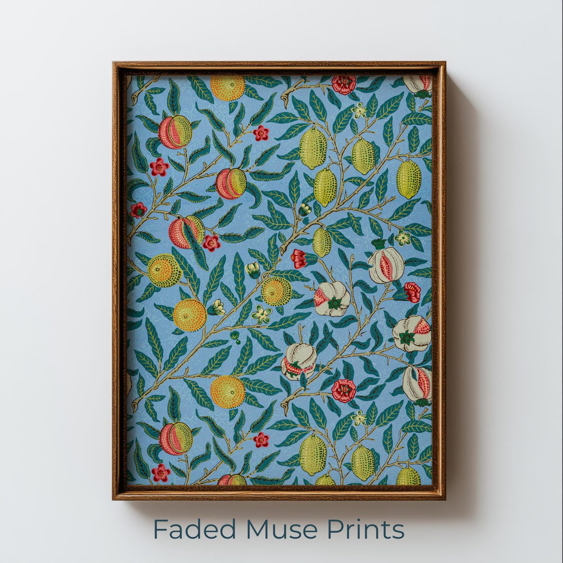 William Morris Style Botanical Fruit And Leaf Wallpaper Print Digital Download 1224