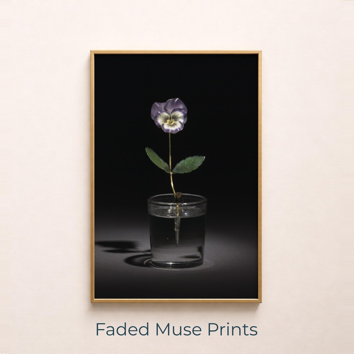 Vintage Purple Pansy Photograph, Botanical Still Life