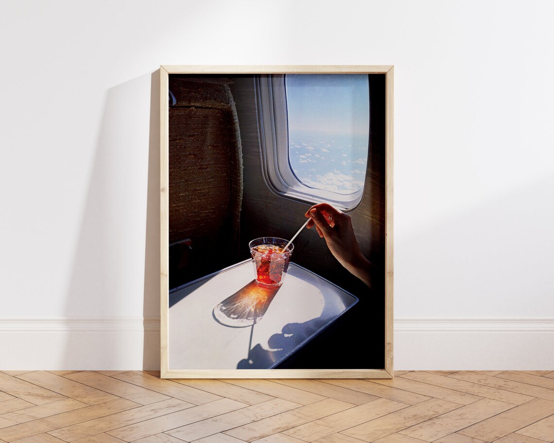 Retro Airplane Window Cocktail Art Print - Image 2