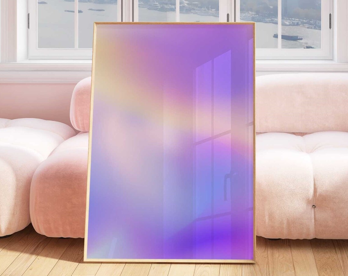 Purple Aura Gradient Lavender Pastel Minimalist Aesthetic Poster