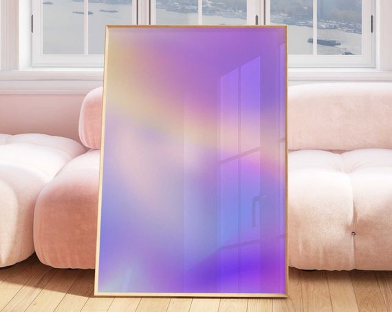 Purple Aura Gradient Posters Pink Aura Print Preppy Room Decor Pastel Wall Art Self Care Poster Spiritual Manifestation Print Zen Print