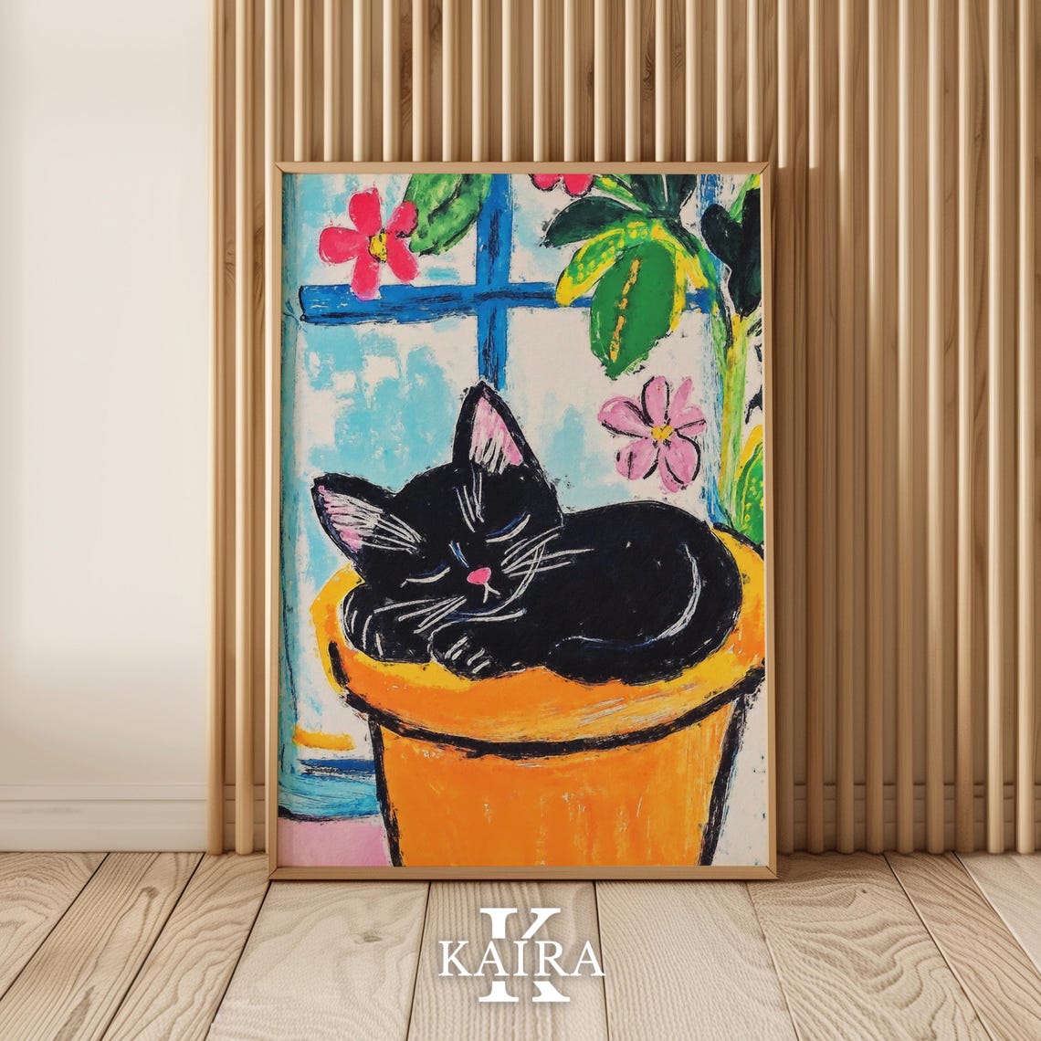 Sleeping Black Kitten Curled Inside a Sunny Flowerpot Poster - Image 5