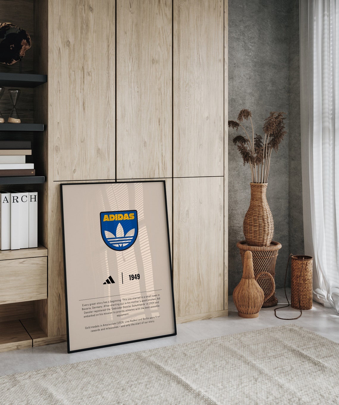 Adidas 1949 Shield Logo Brand Story Retro Sneaker Streetwear Wall Art - Image 3