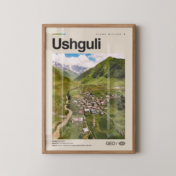 Ushguli Georgia Village Of The Towers Mountain Travel Photo Poster