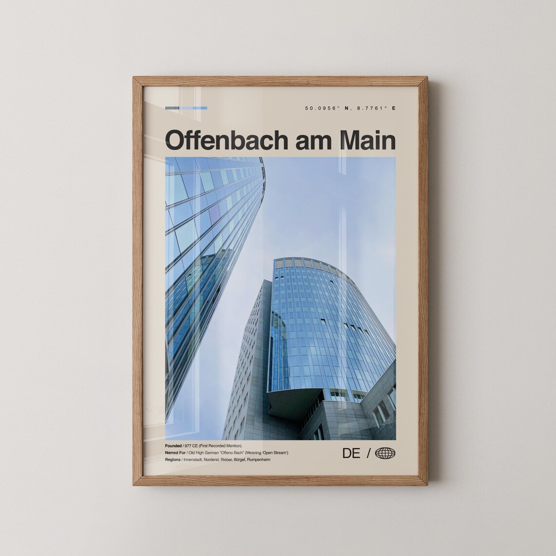 Offenbach Am Main Print Wall Art Poster Photo Dcor Map