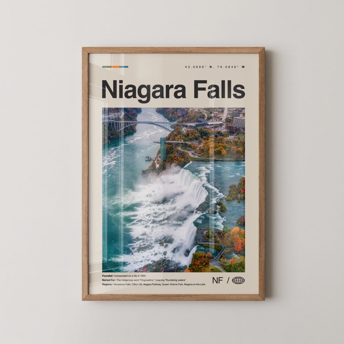 Niagara Falls Canada Horseshoe Falls Aerial Travel Photo Poster