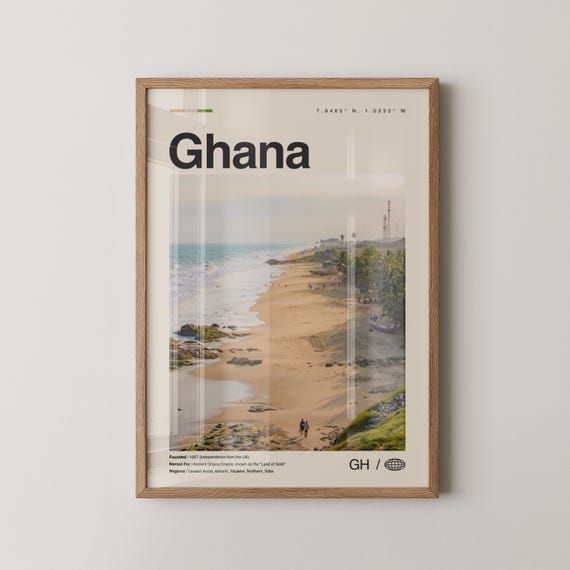 Ghana Print No 2 Wall Art Poster Photo Decor Country Accra Africa