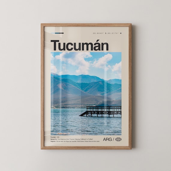 Tucuman Argentina Andean Mountain Lake Pier Travel City Poster