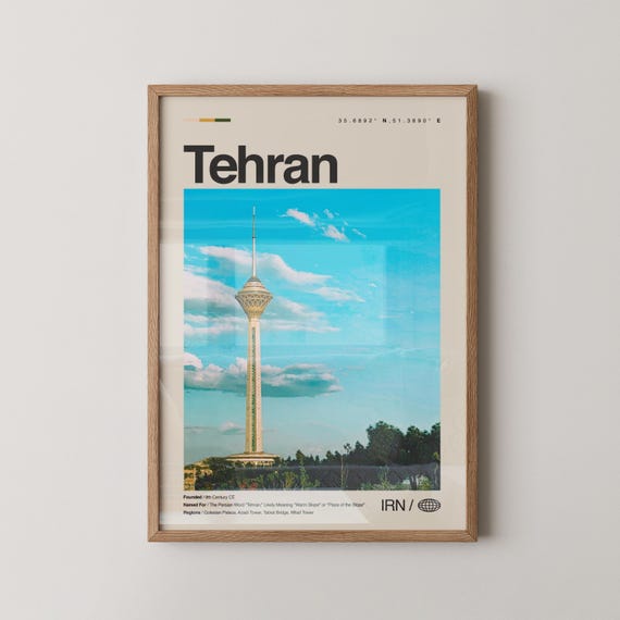 Tehran Print Wall Art Poster Photo Azadi Tower Golestan Palace Milad Grand Bazaar National Museum Of Iran