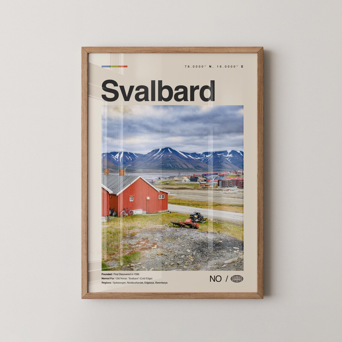 Svalbard Print Wall Art Poster Photo Dcor Map Norway