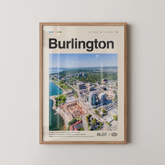 Burlington Ontario Canada Aerial Waterfront City View Photo Poster