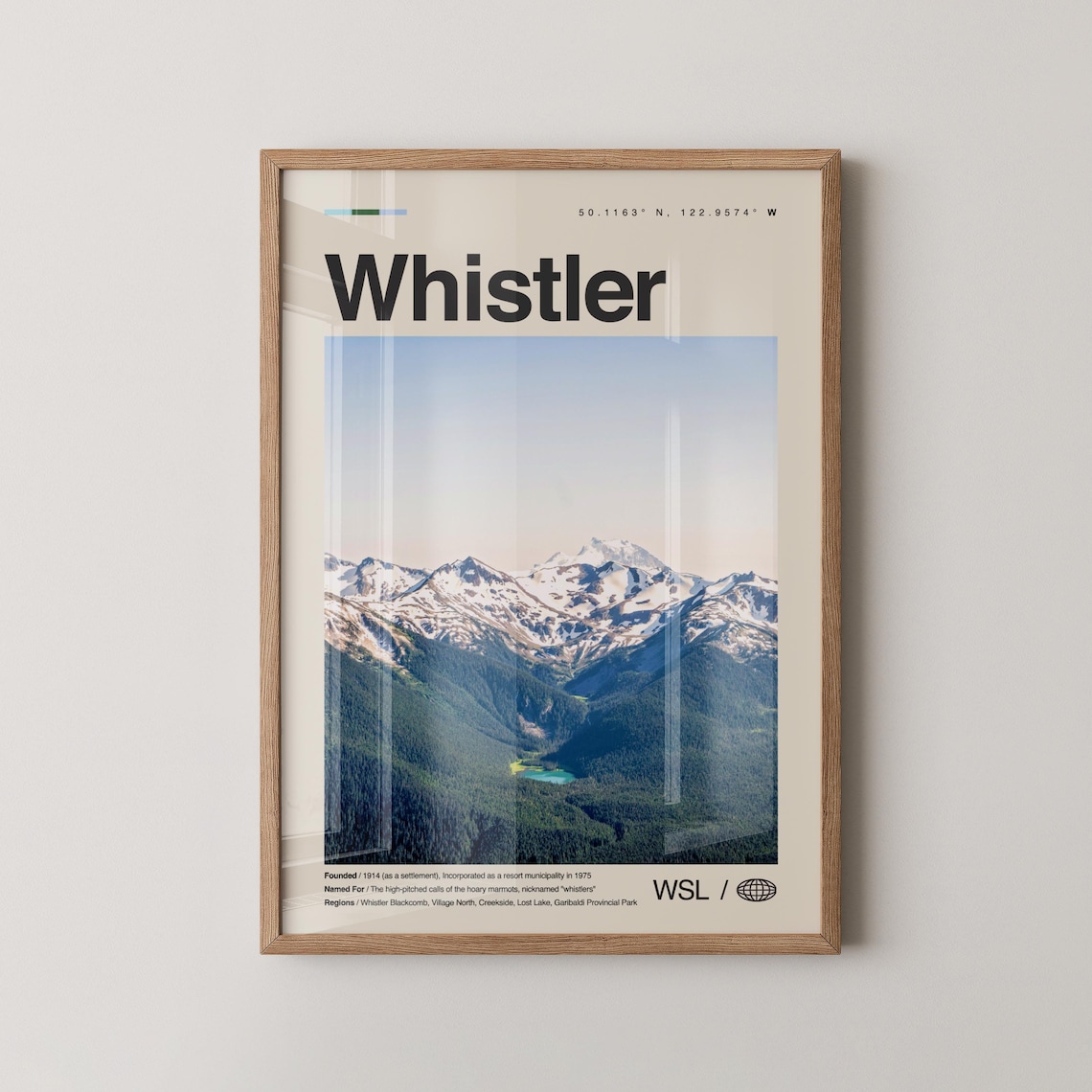 Whistler British Columbia Canada Snowy Mountain Peaks Photo Poster