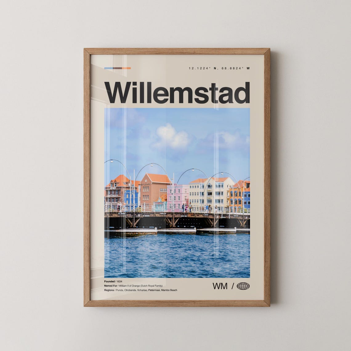 Willemstad Curacao Colorful Waterfront Swing Bridge Photo Poster