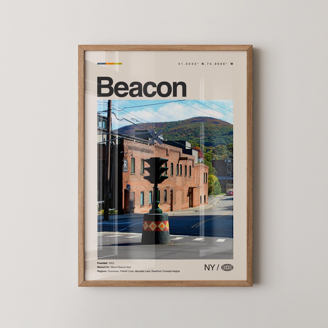 Beacon Print Wall Art Poster Photo Dcor Map New York
