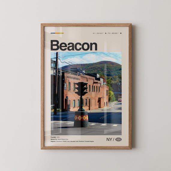 Beacon Print Wall Art Poster Photo Dcor Map New York