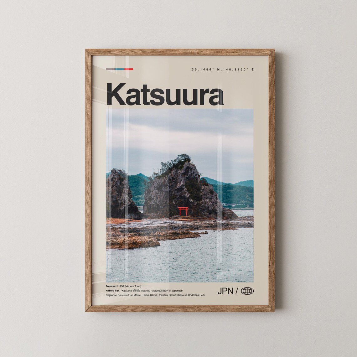 Katsuura Japan Rocky Coast Shrine Gate Travel Photography Poster