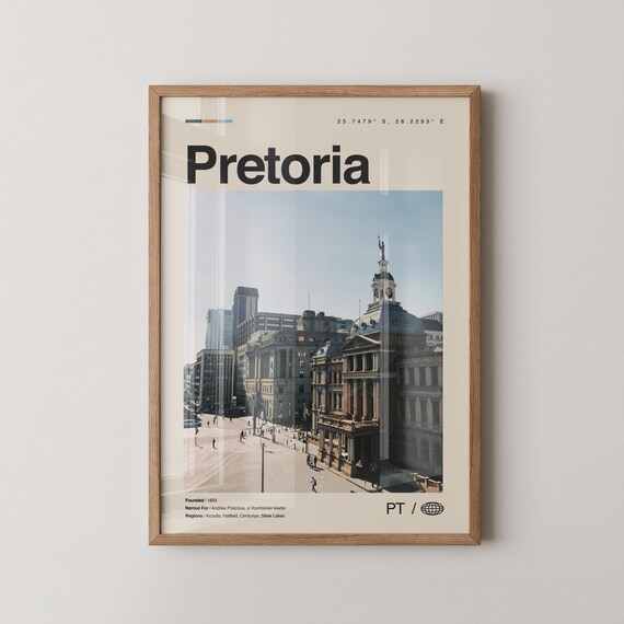 Pretoria South Africa Historic City Hall Minimalist Photo Poster