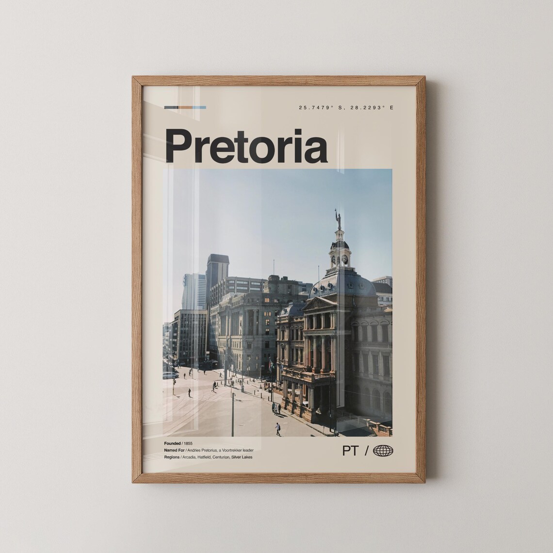 Pretoria South Africa Historic City Hall Minimalist Photo Poster