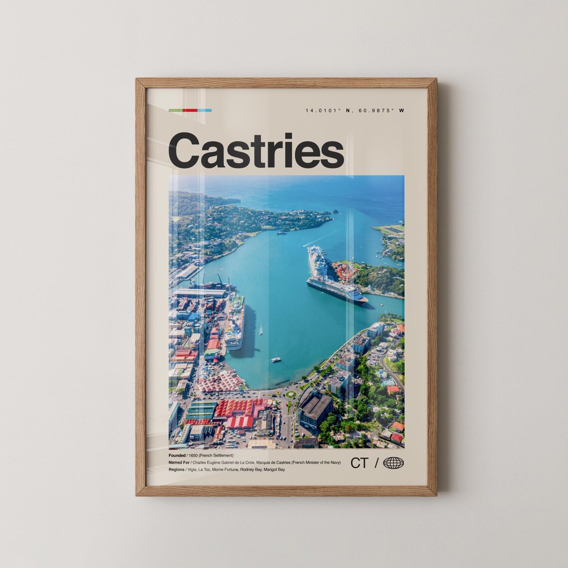Castries Saint Lucia Art Print, Travel Poster