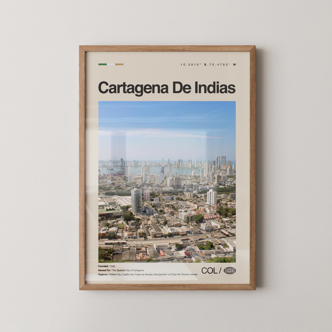 Cartagena De Indias Colombia Coastal City Skyline Photo Poster
