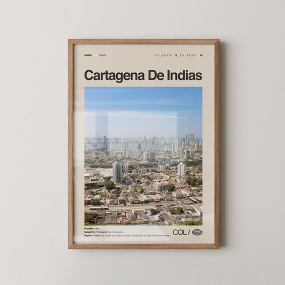 Cartagena De Indias Colombia Coastal City Skyline Photo Poster