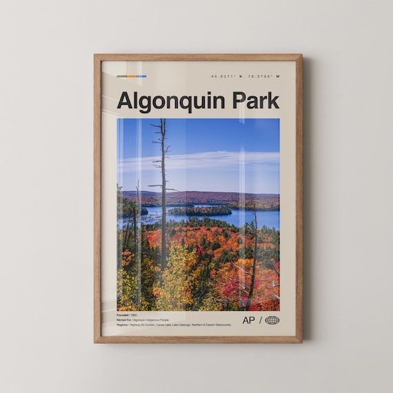 Algonquin Park Ontario Canada Fall Foliage Lake Photo Poster