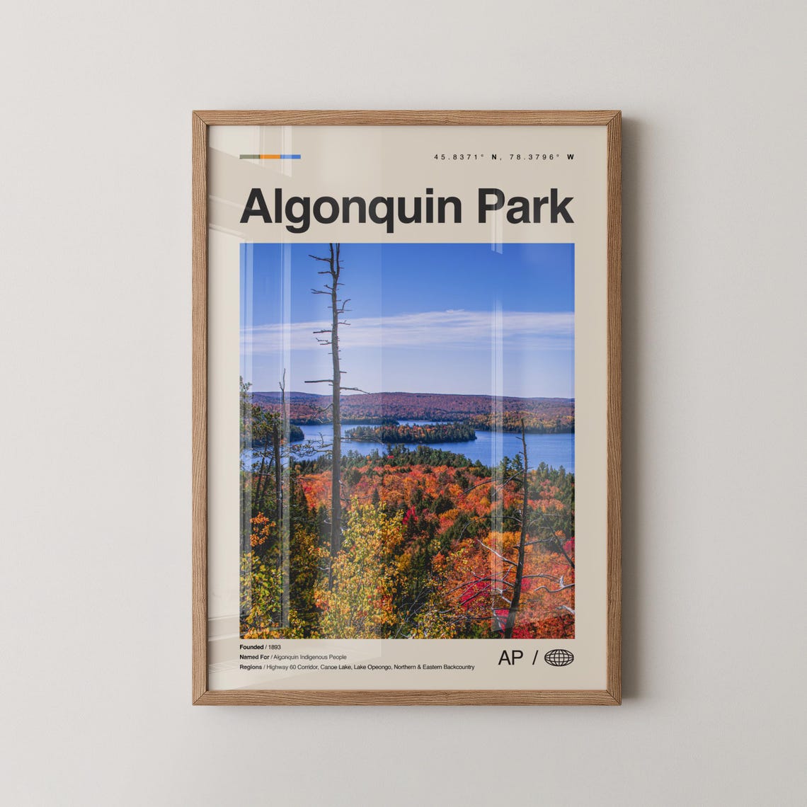 Algonquin Park Ontario Canada Fall Foliage Lake Photo Poster