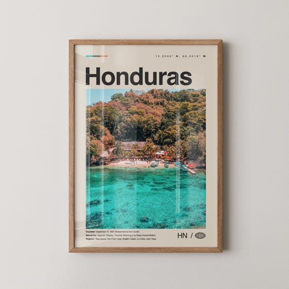 Honduras Print No 1 Wall Art Poster Photo Decor Tegucigalpa Central America