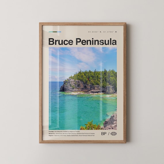 Bruce Peninsula Ontario Turquoise Bay Cliffs Coastal Photo Poster