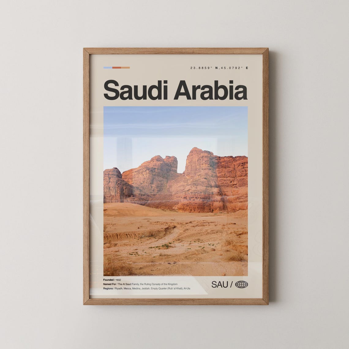 Saudi Arabia AlUla Desert Rock Formation Canyon Photo Poster