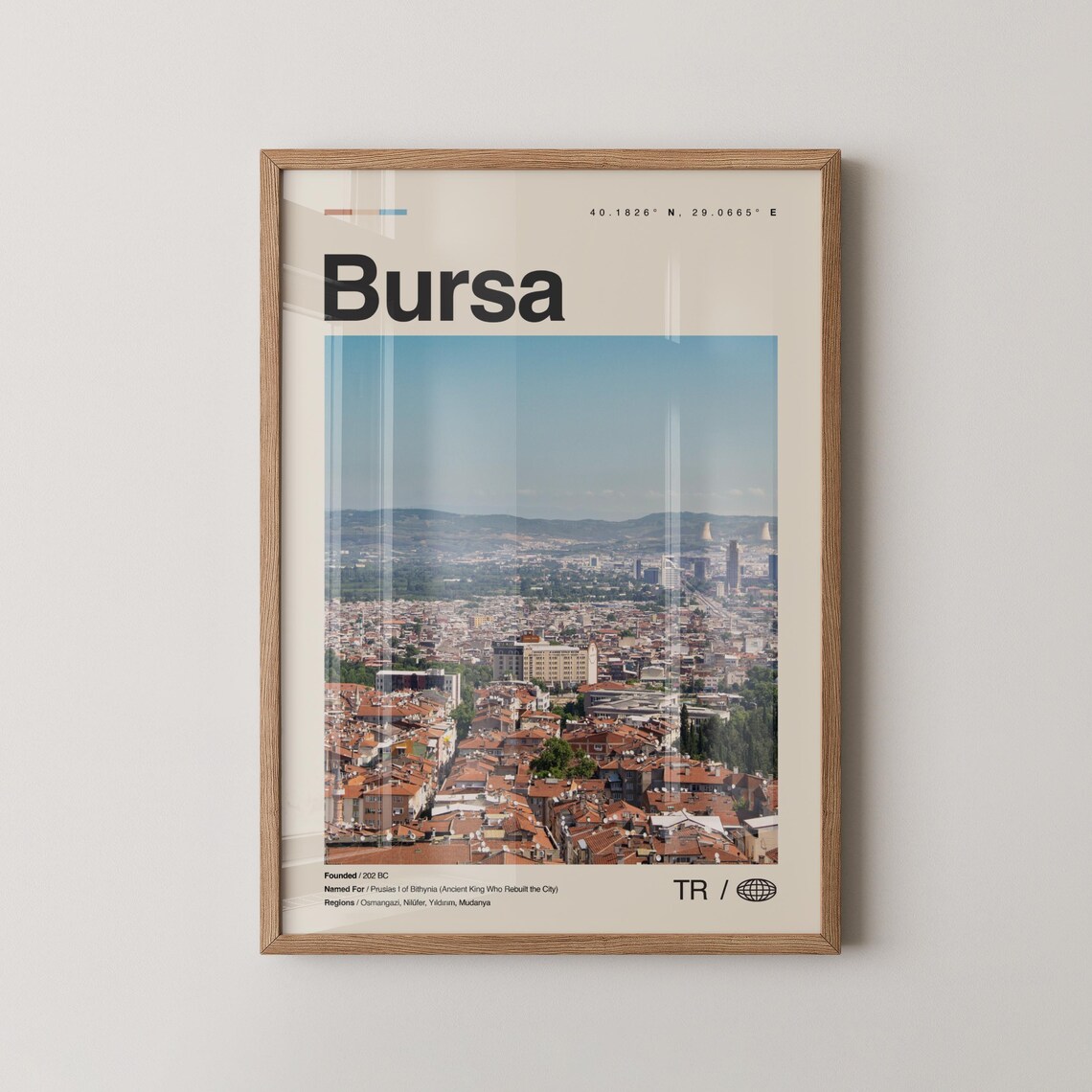 Bursa Turkey Ottoman City Vintage Travel Scenic Souvenir Poster