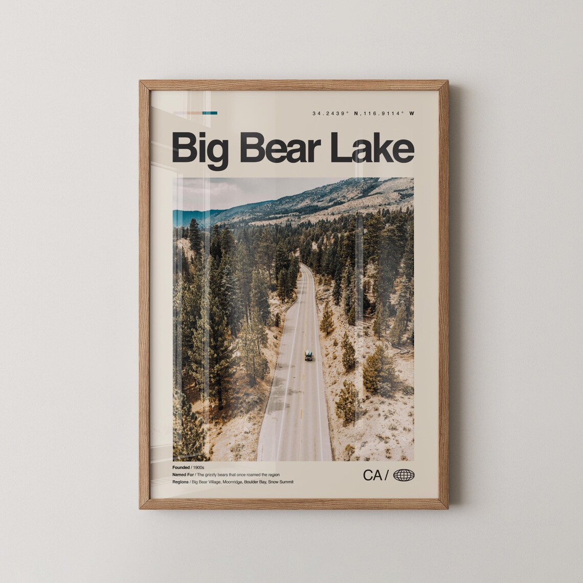 Big Bear Lake Mountain Resort Travel Poster