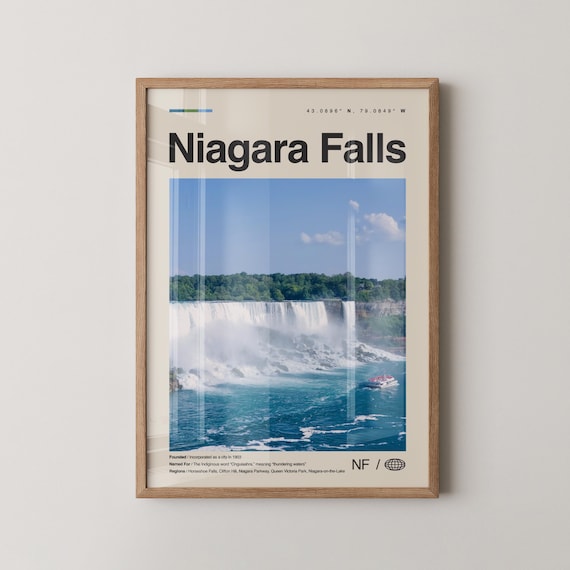 Niagara Falls Horseshoe Falls Tour Boat City-Style Vintage Poster