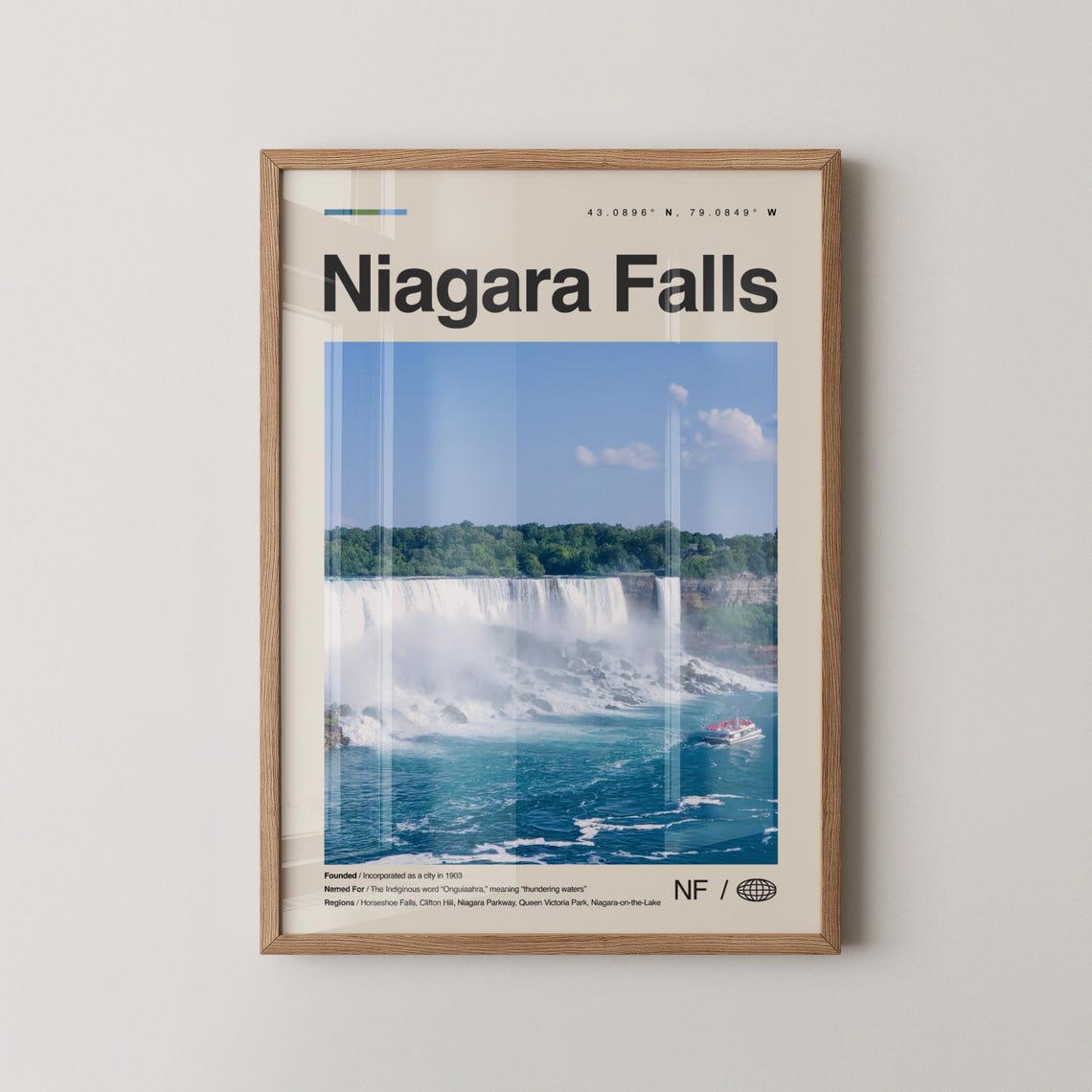 Niagara Falls Horseshoe Falls Tour Boat City-Style Vintage Poster