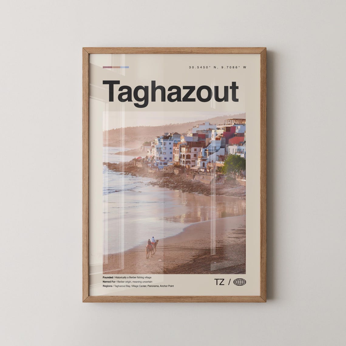 Taghazout Print Wall Art Poster Photo Dcor Map Morocco
