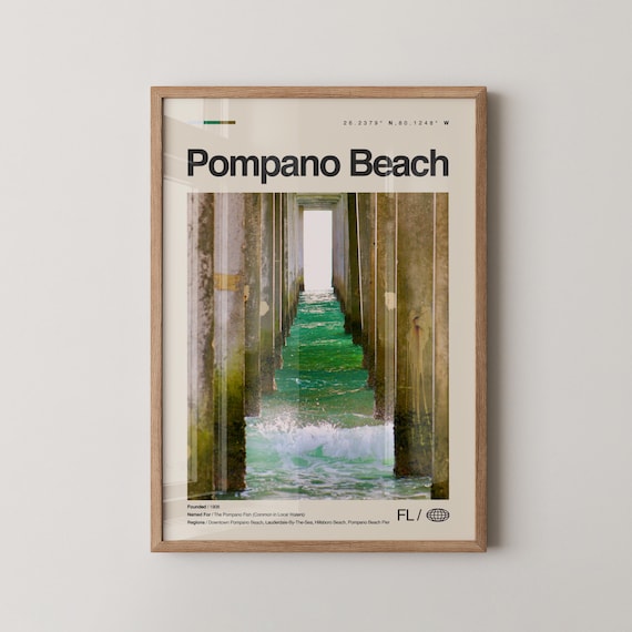 Pompano Beach Florida Under The Pier Waves Travel Photo Poster