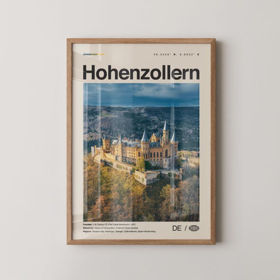 Hohenzollern Print Wall Art Poster Photo Dcor Map Germany