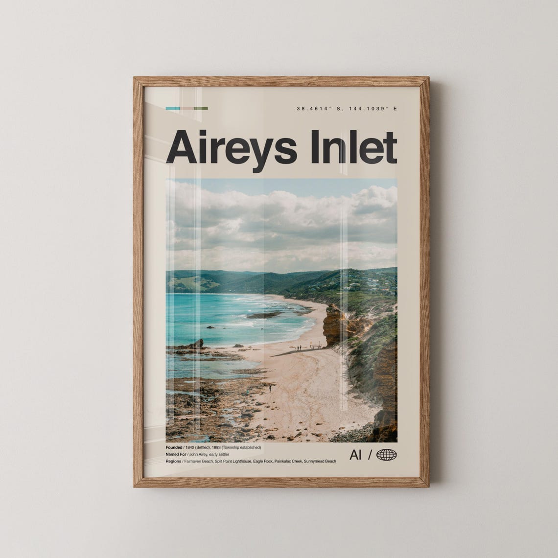 Aireys Inlet Victoria Beach Cliffs Great Ocean Road Travel Poster