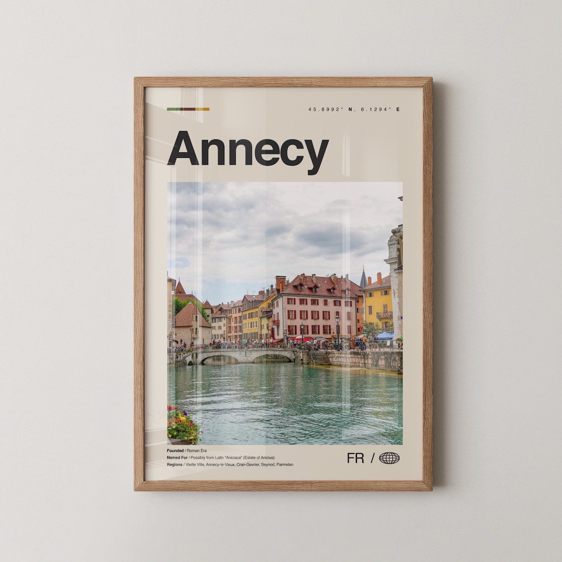 Annecy France Travel Poster Lakeside Old Town Canal Photo Art