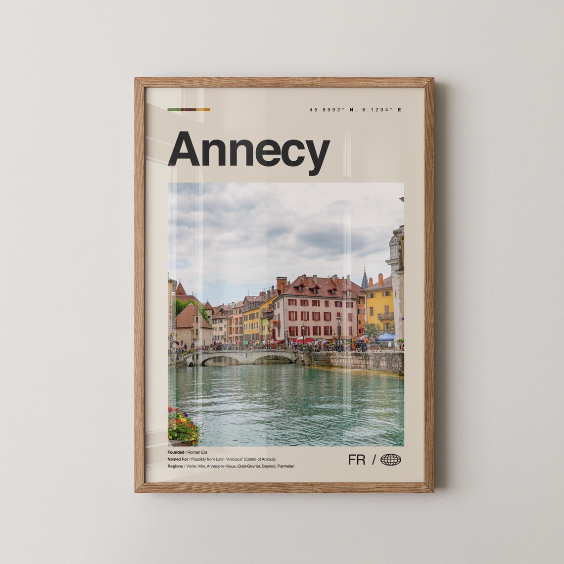 Annecy Print Wall Art Poster Photo Dcor Map France