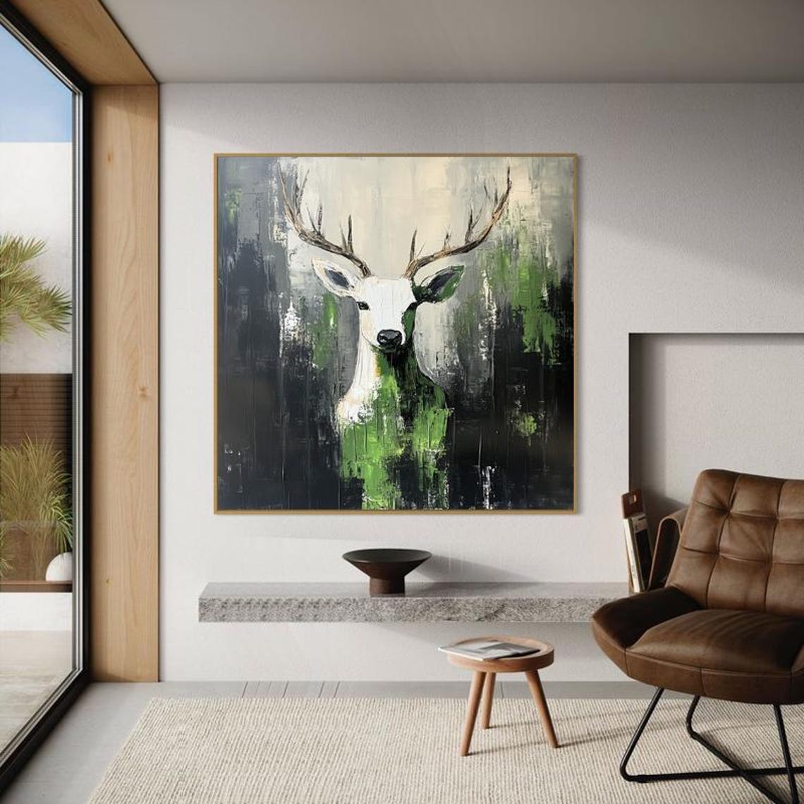 Abstract Deer Stag Portrait Dark Moody Background Wildlife Poster - Image 5