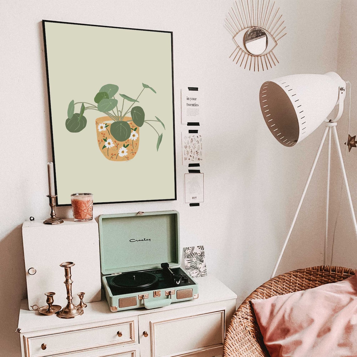 House Plants Pilea Plant Art Print, Boho Botanicals - Image 2