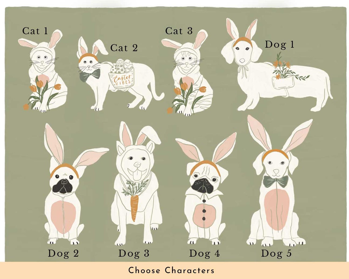 Gilberton Family Easter Bunny Costume Portrait Customizable Art Poster - Image 3