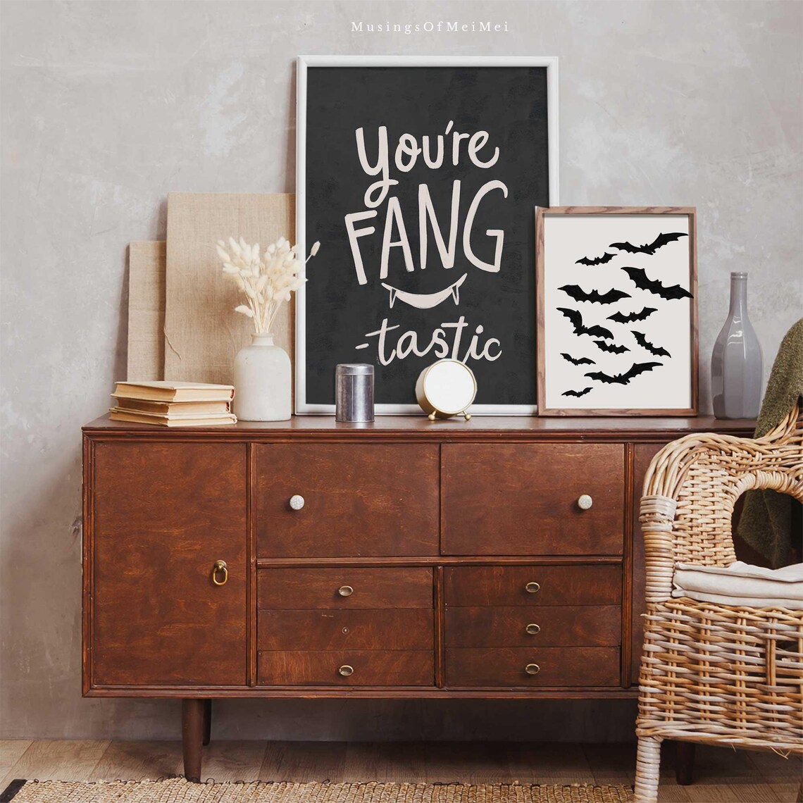 You're Fangtastic Vampire Fangs Halloween Kids Room Quote Poster - Image 2