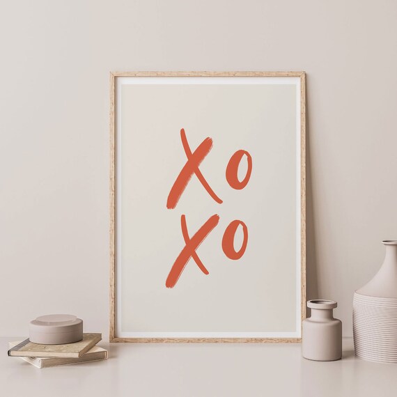 Modern Minimalist Xoxo Print For Bedroom Or Nursery Decor Eclectic Boho Wall Romantic Valentines Poster
