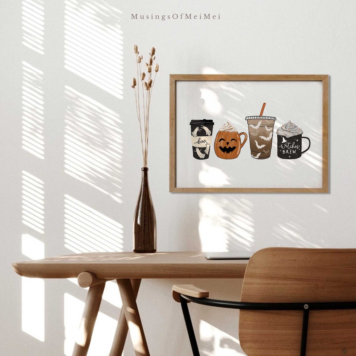 Fall Coffee Print, Halloween Coffee Bar Decor - Image 3