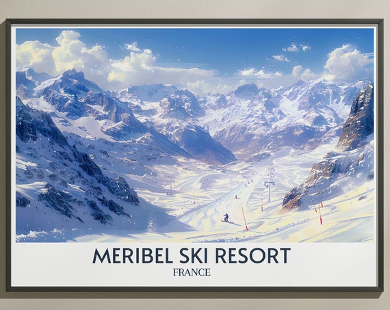 Meribel Ski Resort Collection Alpine Ski Resort Art Series Capture The Slope Spirit France Art Collection